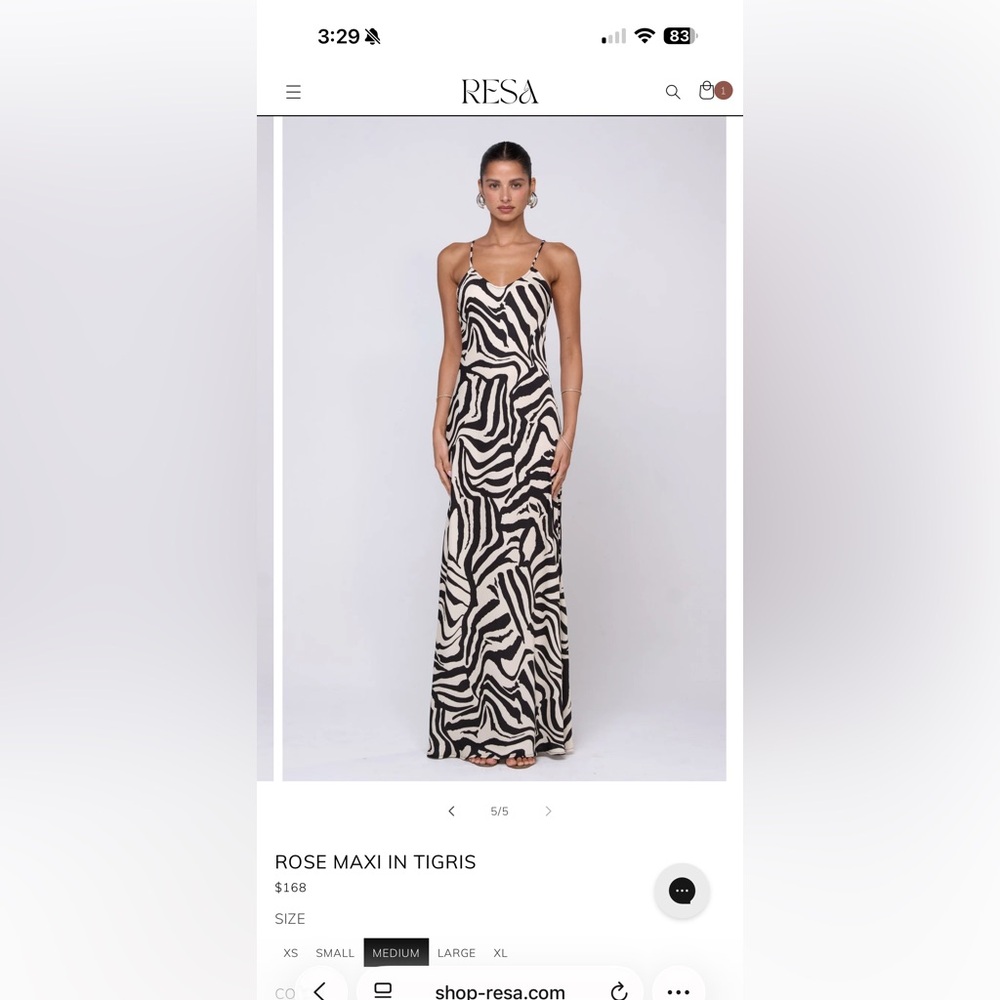 RESA Zebra Print Maxi Dress